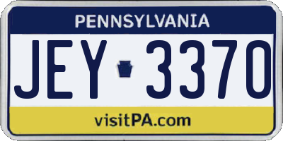 PA license plate JEY3370