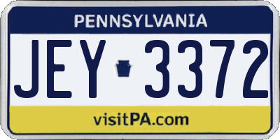 PA license plate JEY3372