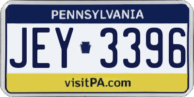 PA license plate JEY3396