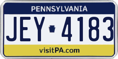 PA license plate JEY4183