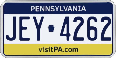PA license plate JEY4262