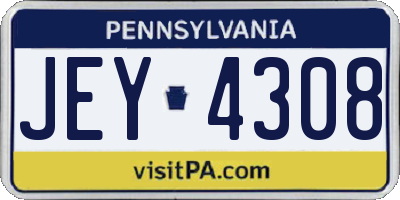 PA license plate JEY4308