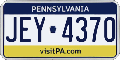 PA license plate JEY4370