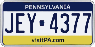 PA license plate JEY4377