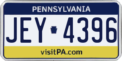 PA license plate JEY4396