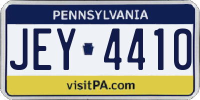 PA license plate JEY4410