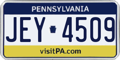 PA license plate JEY4509