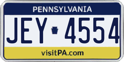 PA license plate JEY4554