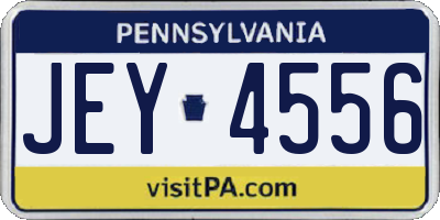 PA license plate JEY4556