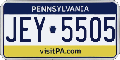 PA license plate JEY5505