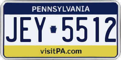 PA license plate JEY5512