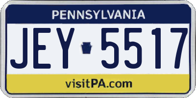 PA license plate JEY5517