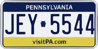 PA license plate JEY5544