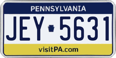 PA license plate JEY5631