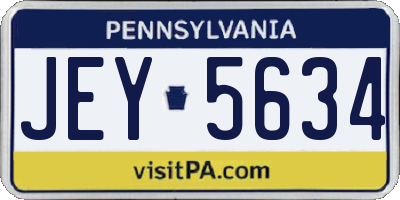 PA license plate JEY5634