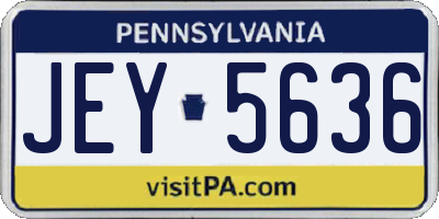 PA license plate JEY5636