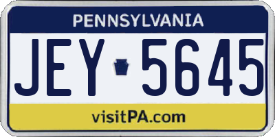 PA license plate JEY5645