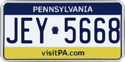 PA license plate JEY5668