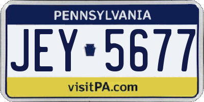 PA license plate JEY5677