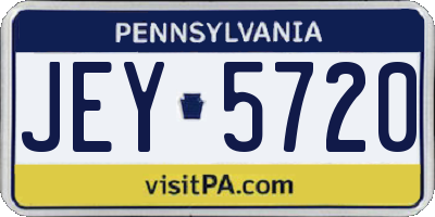 PA license plate JEY5720