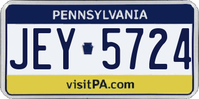 PA license plate JEY5724