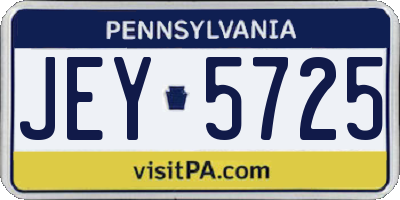 PA license plate JEY5725