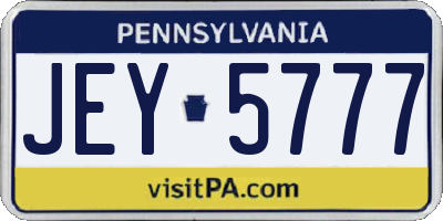 PA license plate JEY5777