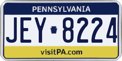 PA license plate JEY8224