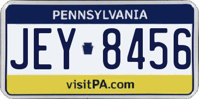 PA license plate JEY8456