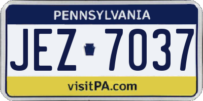 PA license plate JEZ7037