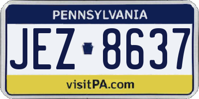 PA license plate JEZ8637