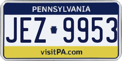 PA license plate JEZ9953