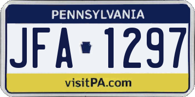 PA license plate JFA1297