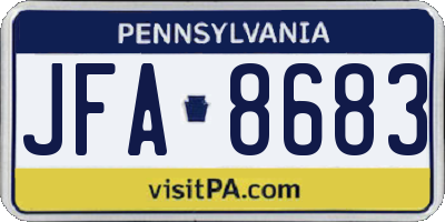 PA license plate JFA8683