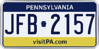 PA license plate JFB2157