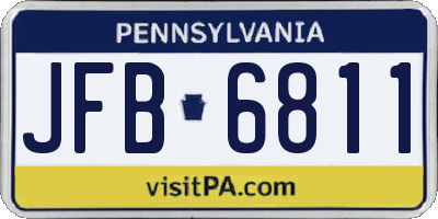 PA license plate JFB6811