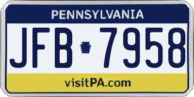 PA license plate JFB7958