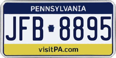 PA license plate JFB8895
