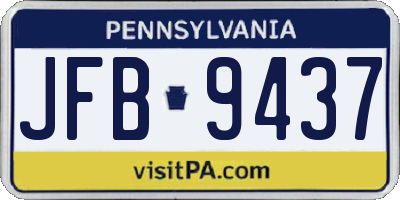 PA license plate JFB9437
