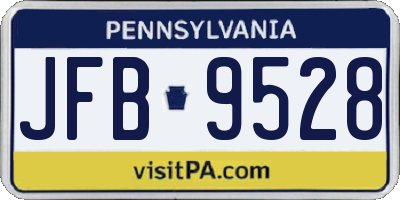 PA license plate JFB9528