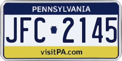 PA license plate JFC2145
