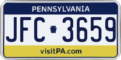 PA license plate JFC3659