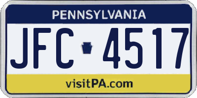 PA license plate JFC4517