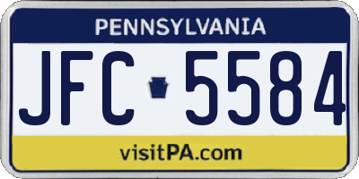 PA license plate JFC5584