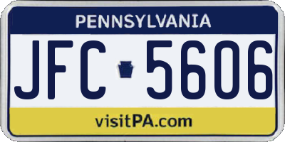 PA license plate JFC5606