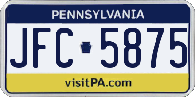 PA license plate JFC5875