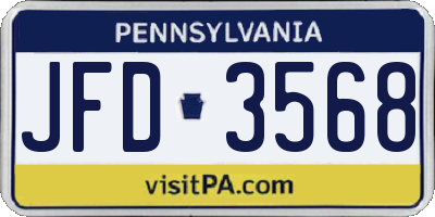 PA license plate JFD3568