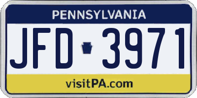 PA license plate JFD3971