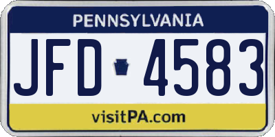 PA license plate JFD4583