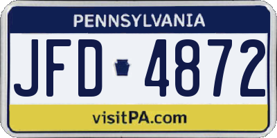 PA license plate JFD4872